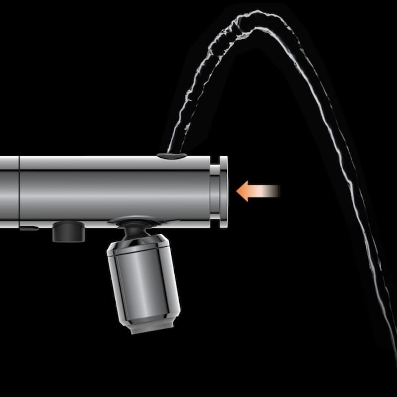 Torneira com pulverizador manual extensível da série P, premiada com o IF Design Award de 2023.